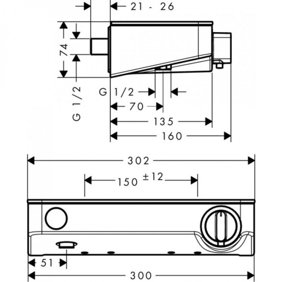 Смеситель Hansgrohe ShowerTablet Ecostat Select 13171000