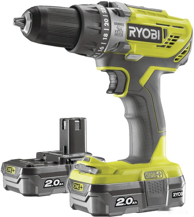 Ударная дрель-шуруповерт Ryobi R18PD3-215S 5133003339 (с 2-мя АКБ 1.5 Ah, сумка)