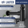 Умывальник Lauter 21674B + клапан 21190B + сифон 21635B (черный матовый)