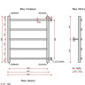 Полотенцесушитель Ростела Трапеция боковое подключение 1 1/4" 5 перекладин 50x60 см