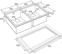 Кухонная мойка Paulmark PM217551-GM
