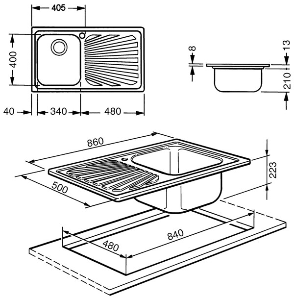 Кухонная мойка Smeg SP861D