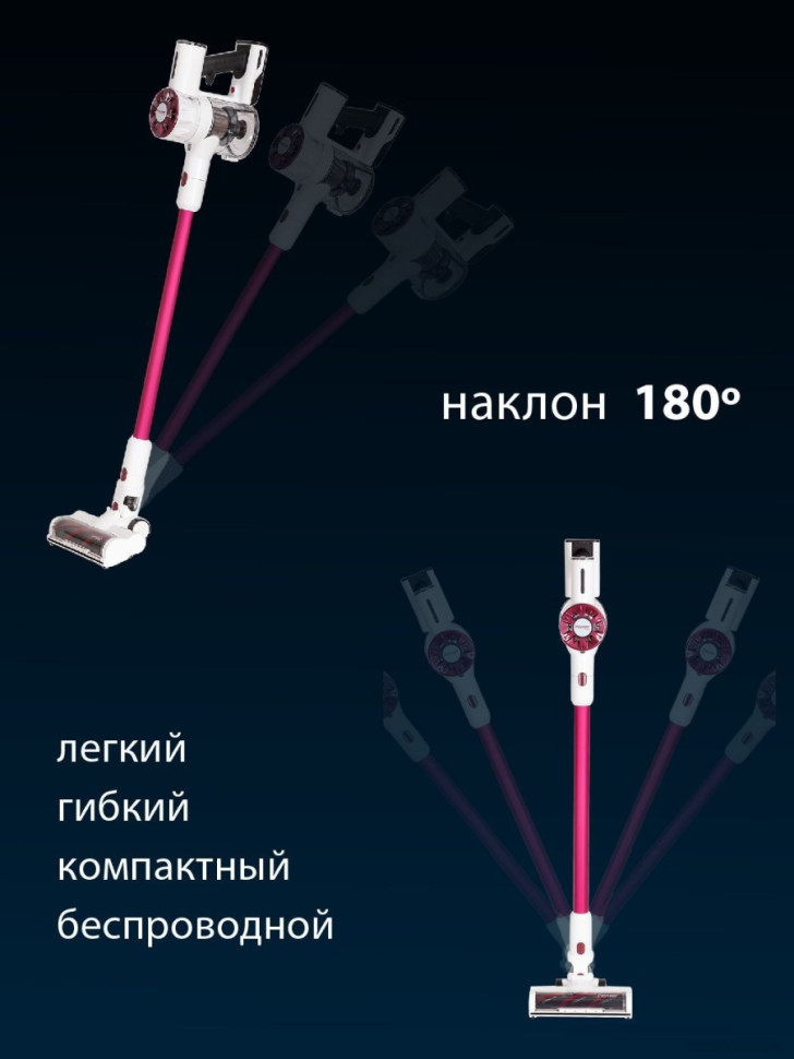 Пылесос Pioneer VC455S (розовый/белый)