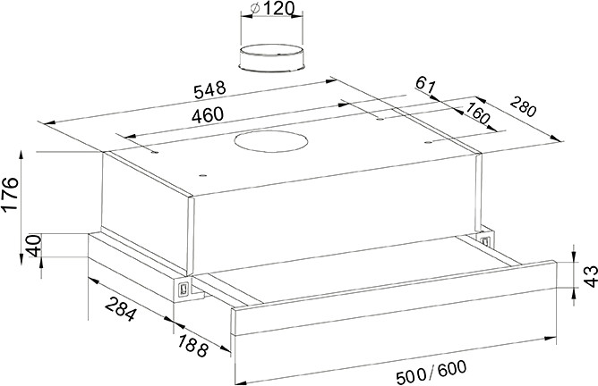 Вытяжка Oasis UV-50B (F)