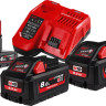 Аккумулятор для инструмента Milwaukee M18 M18HNRG-802 4933471073 (2 x 18В/8 Ач + 12В/4 Ач + 12-18В)