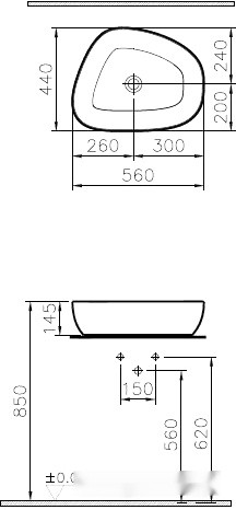 Умывальник Vitra Outline 5991B403-0016