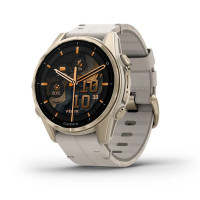 Умные часы Garmin Fenix 8 Sapphire 43мм (золотистый, дымчато-серый ремешок)