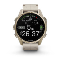Умные часы Garmin Fenix 8 Sapphire 43мм (золотистый, дымчато-серый ремешок)