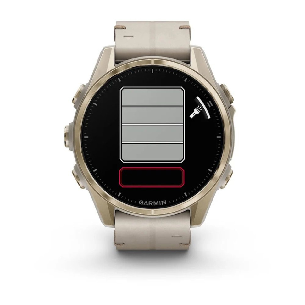 Умные часы Garmin Fenix 8 Sapphire 43мм (золотистый, дымчато-серый ремешок)