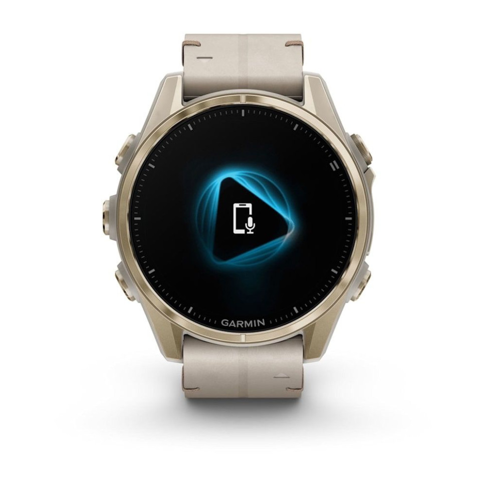 Умные часы Garmin Fenix 8 Sapphire 43мм (золотистый, дымчато-серый ремешок)
