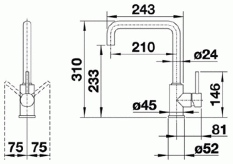Смеситель Blanco MILI (Алюметаллик)