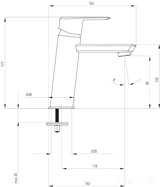 Смеситель Deante Arnika Titanium BQA D21K
