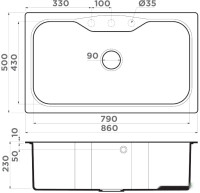 Кухонная мойка Omoikiri Maru 86-BL (4993138)