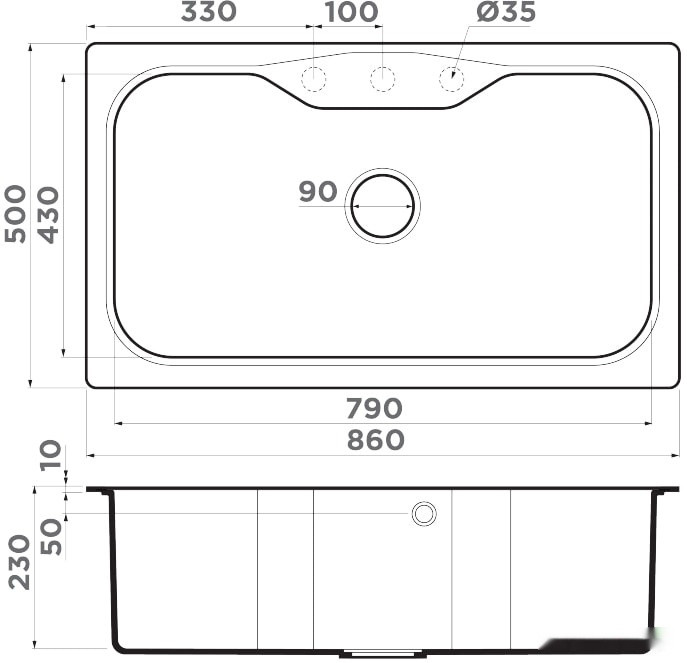 Кухонная мойка Omoikiri Maru 86-BL (4993138)