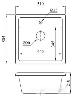 Кухонная мойка БелЭворс Rio (черный, без сифона)