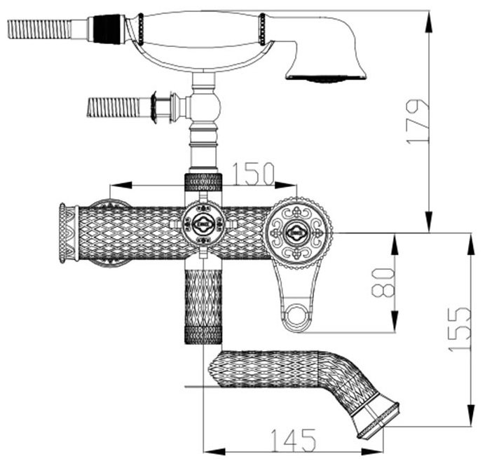 Смеситель Zorg A 400W-BR (античная бронза)