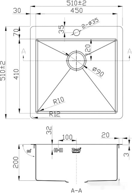 Кухонная мойка Zorg R-5151
