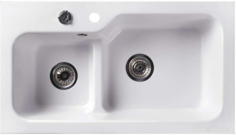 Кухонная мойка Belux SG-REC-DUO 8045 (белый кварц)
