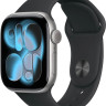 Умные часы Apple Watch Series 11 42 мм (алюминиевый корпус, космический серый/черный, спортивный силиконовый ремешок S/M)