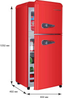 Холодильник с морозильником HARPER HRF-T140M (Red)