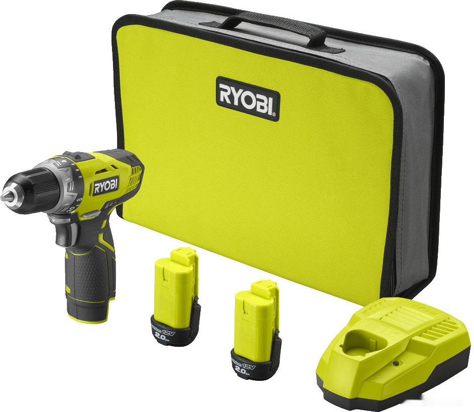 Дрель-шуруповерт Ryobi RCD1201-220S 5133005059 (с 2-мя АКБ, сумка)