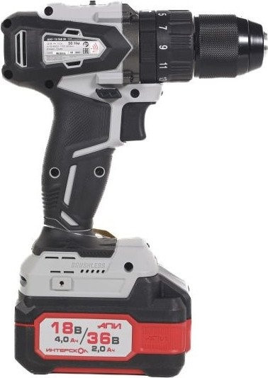 Ударная дрель-шуруповерт Интерскол ДАУ-13/36В 50 850.2.2.70 (с 2-мя АКБ, кейс)