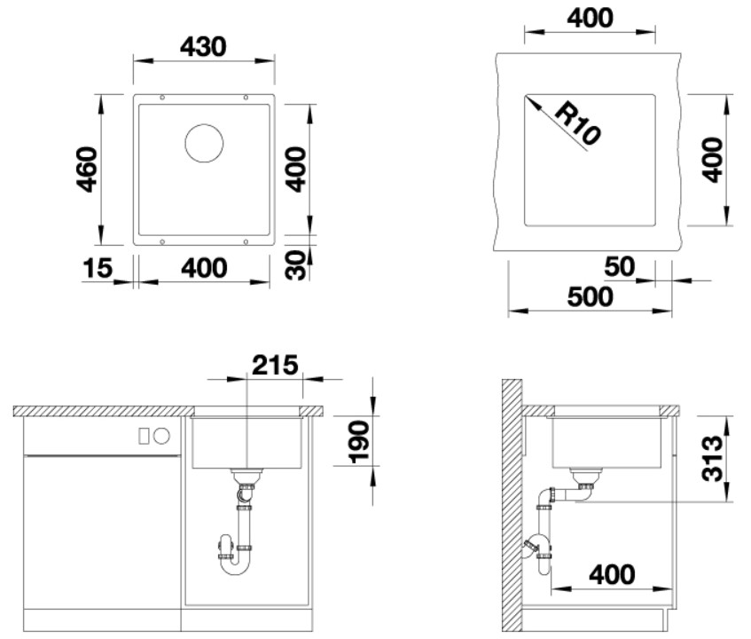 Кухонная мойка Zorg Subline 40 белый камень
