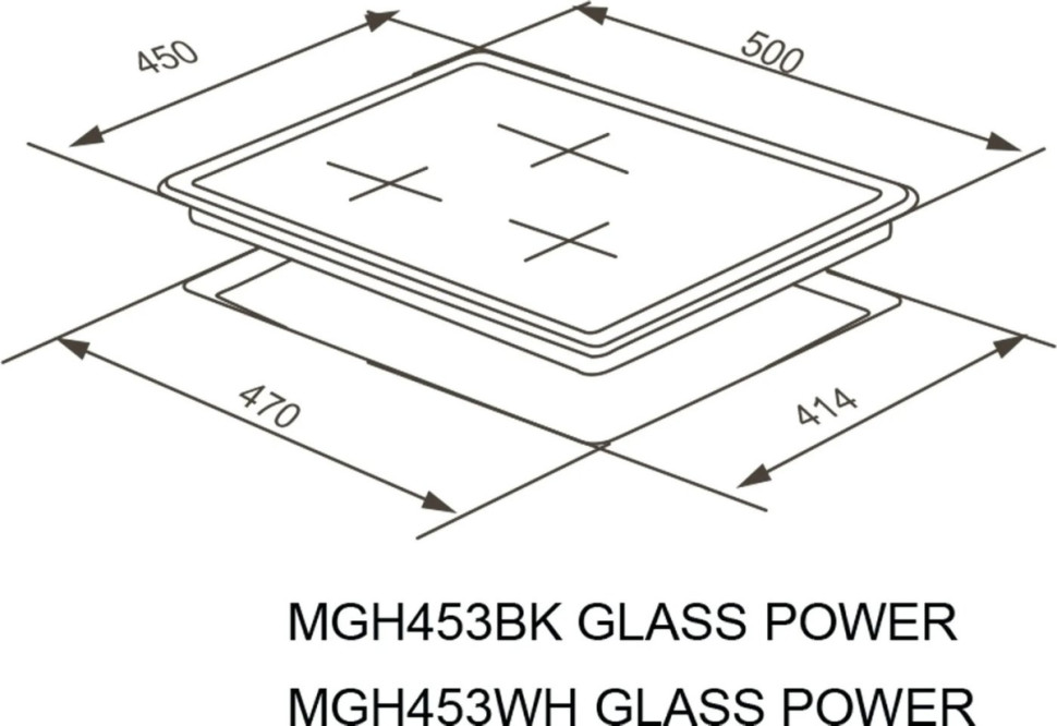 Варочная панель Meferi MGH453BK Glass Power