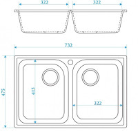 Кухонная мойка Berge BR-7322 (Песочный)