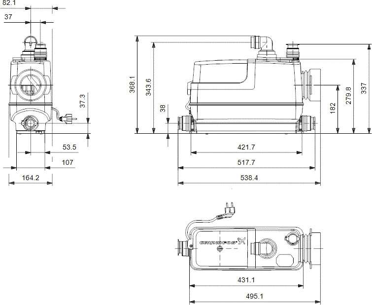 Насос для сточных вод Grundfos Sololift2 CWC-3