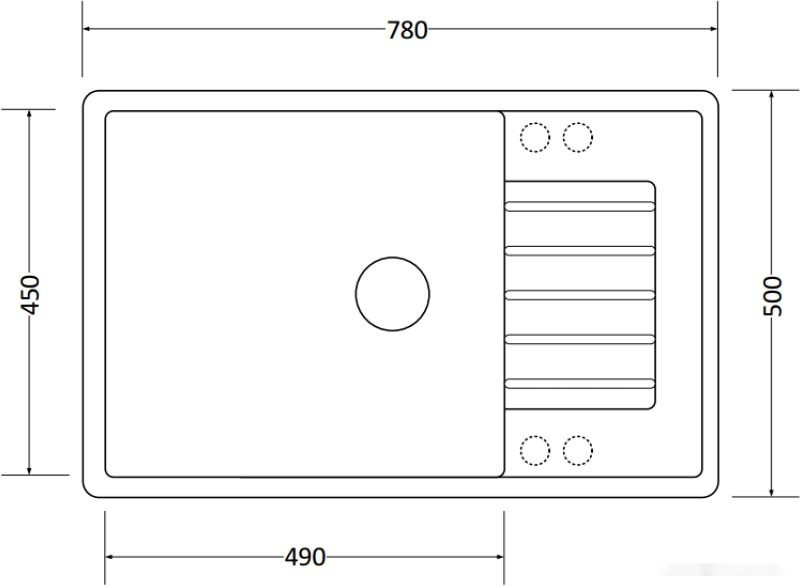 Кухонная мойка Zorg Dello 78 (черный оникс)