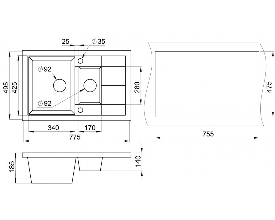Кухонная мойка Granula 7802 (Эспрессо)