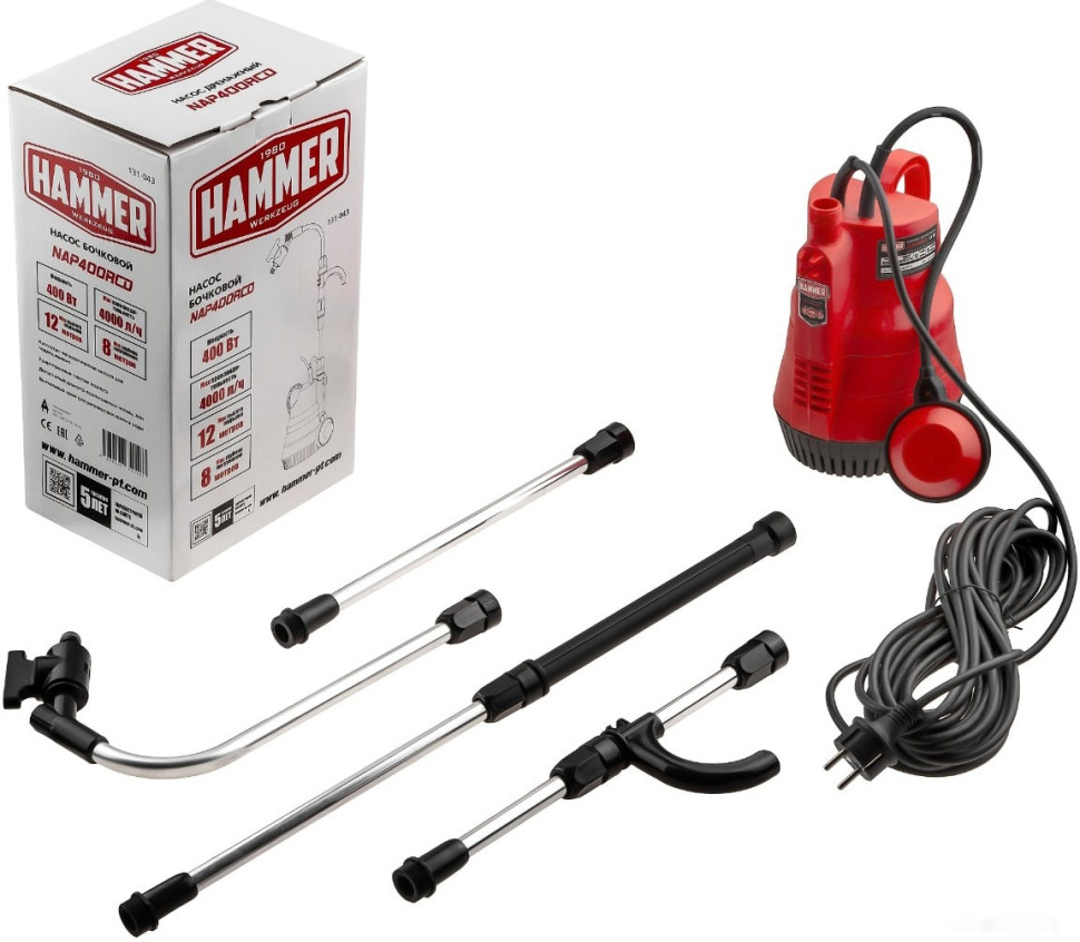 Бочечный насос Hammer NAP400RCD