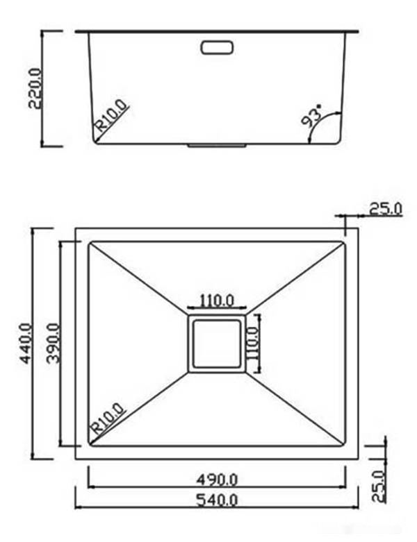 Кухонная мойка Roxen Uno 560210-54B
