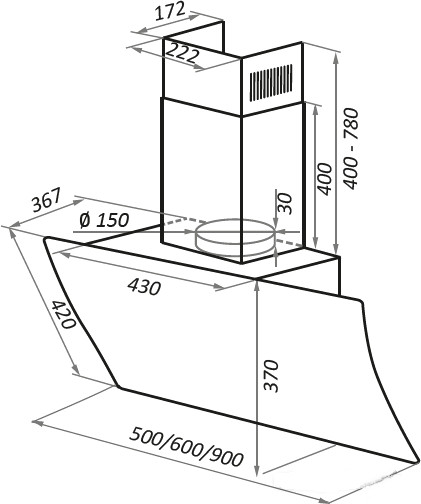 Вытяжка Maunfeld Sky Star Chef 60 (белый)