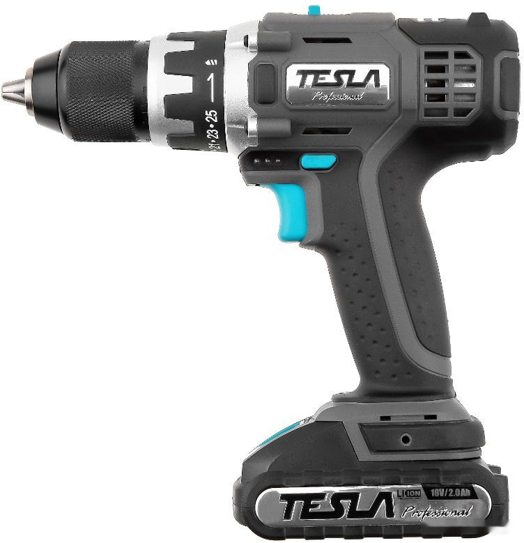 Дрель-шуруповерт Tesla TCD182DC (с 2-мя АКБ, кейс)
