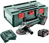 Угловая шлифмашина Metabo W 18 L 9-125 602249650 (с 2-мя АКБ 5.2 А•ч, кейс)