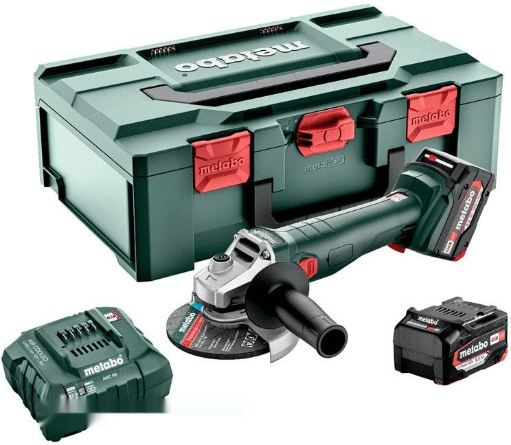 Угловая шлифмашина Metabo W 18 L 9-125 602249650 (с 2-мя АКБ 5.2 А•ч, кейс)