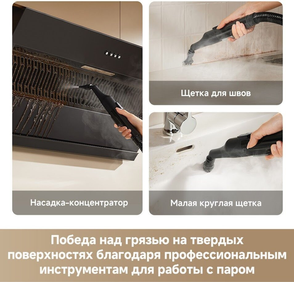 Пылесос Dreame Portable Carpet Spot Cleaner N20 Steam HNR27A (евровилка, черный)