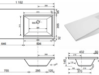 Умывальник Эстет Даллас 115, правая (белый)