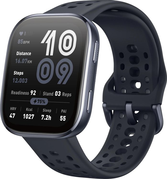 Умные часы Amazfit Bip 6 (черный, с черным силиконовым ремешком)