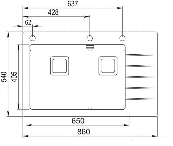 Кухонная мойка AquaSanita Delicia Plus GQD 150 B 601 AW black metallic
