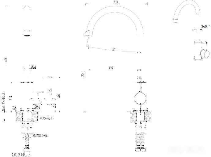 Смеситель Elleci C 01 G68 Bianco