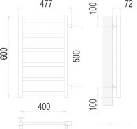 Полотенцесушитель Terminus Аврора П6 400x600 нп (хром)