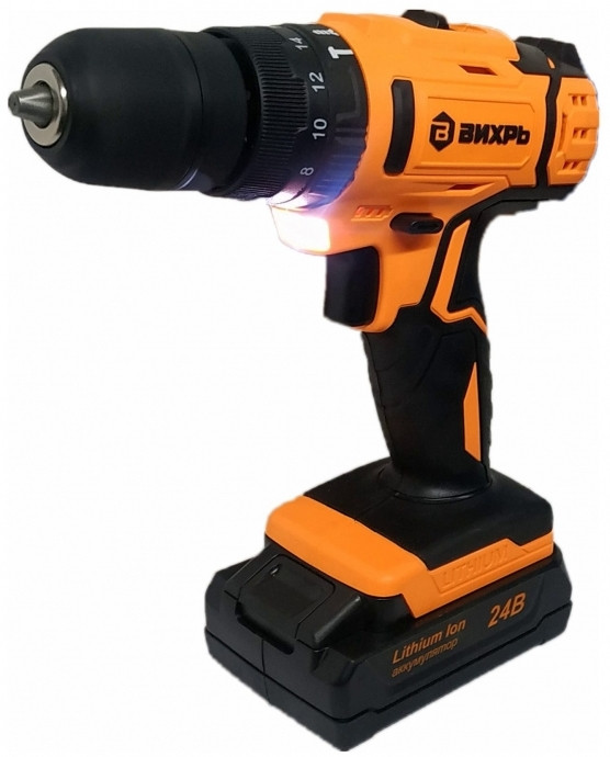 Аккумуляторная дрель-шуруповерт Вихрь ДА-24Л-2кУ