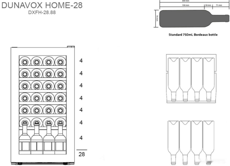 Винный шкаф Dunavox DXFH-28.88