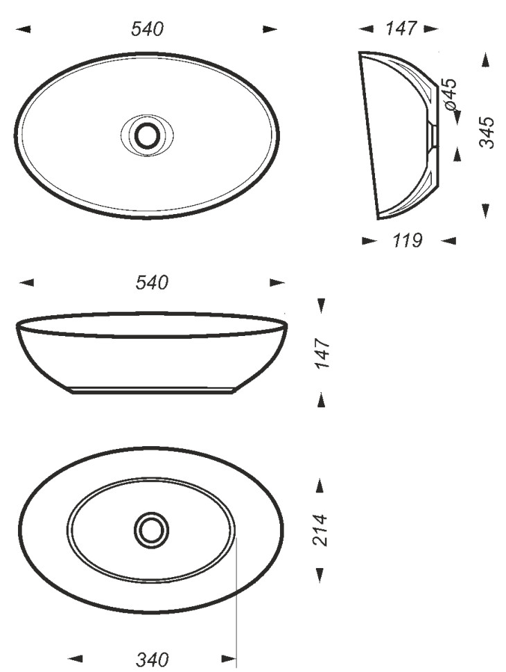 Умывальник SANITA LUXE Ringo Cut