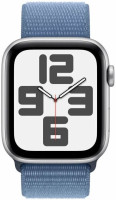 Умные часы Apple Watch SE 2023 A2723 44 мм (серебристый/синий, спортивный ремешок, 130-200)