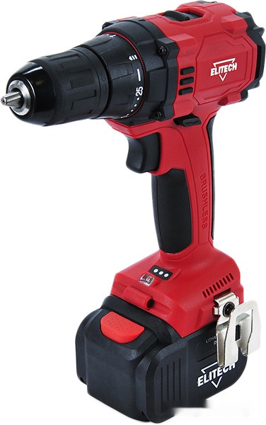 Дрель-шуруповерт Elitech ДА 12БЛ2 (с 2-мя АКБ 4 Ач, кейс)