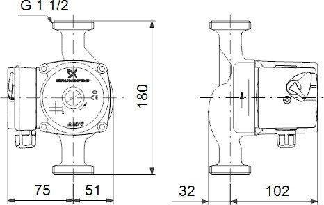 Циркуляционный насос Grundfos UPS 25-70 180